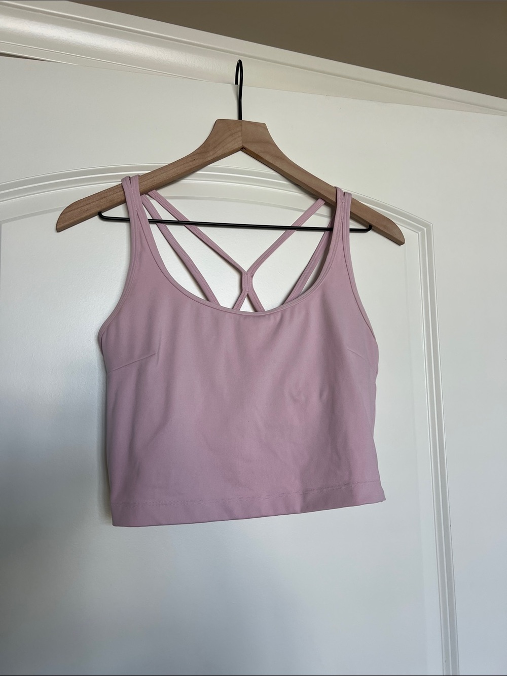 Pink active tank top w/ built in sports bra